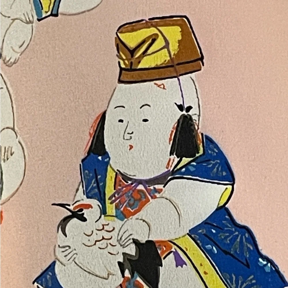 Charming Vintage Japan Sumo Baby Print Scarf 29 In Very Good Condition - Picture 9 of 10